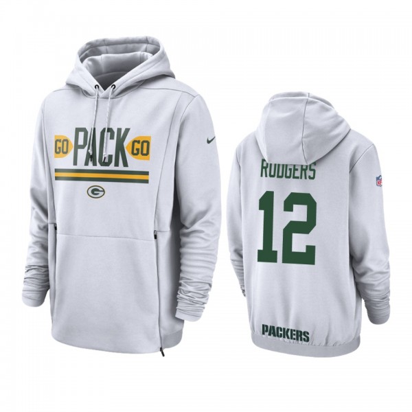 Green Bay Packers #12 Aaron Rodgers White Nike Sid...