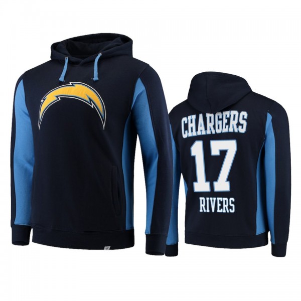 Los Angeles Chargers #17 Philip Rivers Navy Team Iconic Hoodie - Men