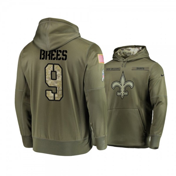 New Orleans Saints Drew Brees Olive 2018 Salute To...