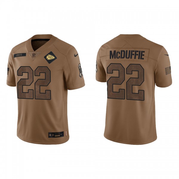 Men's Kansas City Chiefs Trent McDuffie Brown 2023 NFL Salute To Service Limited Jersey