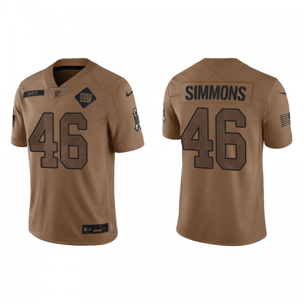 Men's New York Giants Isaiah Simmons Brown 2023 NF...