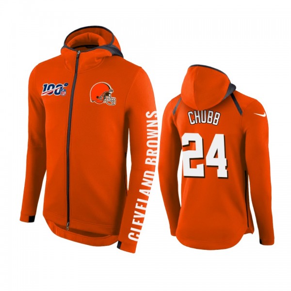 Cleveland Browns #24 Nick Chubb Orange NFL 100th A...