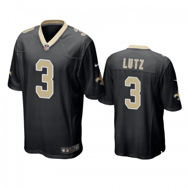 New Orleans Saints #3 Wil Lutz Black Game Jersey - Men's
