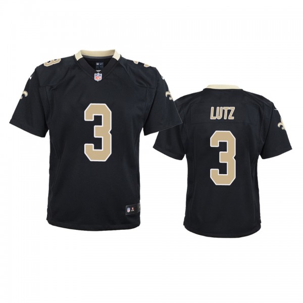 New Orleans Saints #3 Wil Lutz Black Game Jersey -...