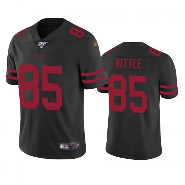 San Francisco 49ers George Kittle Black 100th Season Vapor Limited Jersey
