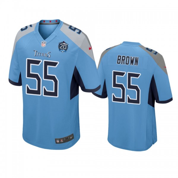 Tennessee Titans #55 Jayon Brown Light Blue Game J...