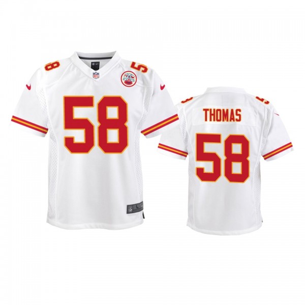 Kansas City Chiefs #58 Derrick Thomas White Game J...