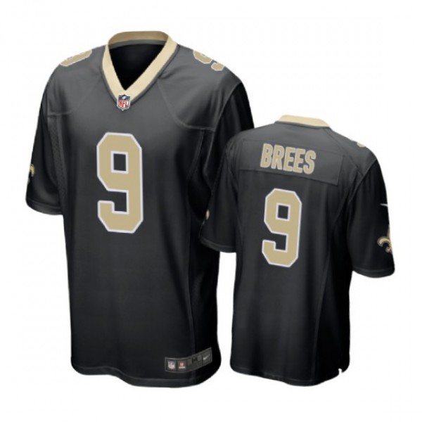 New Orleans Saints #9 Drew Brees Black Nike Game J...