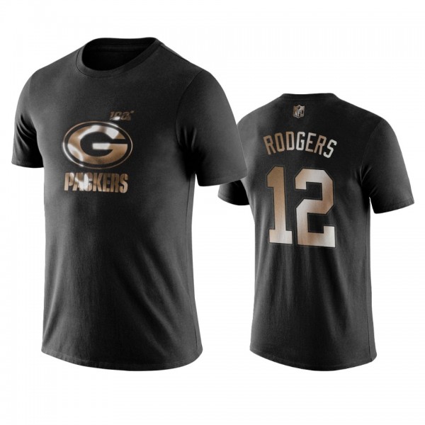 Aaron Rodgers Green Bay Packers Black Golden 100th...