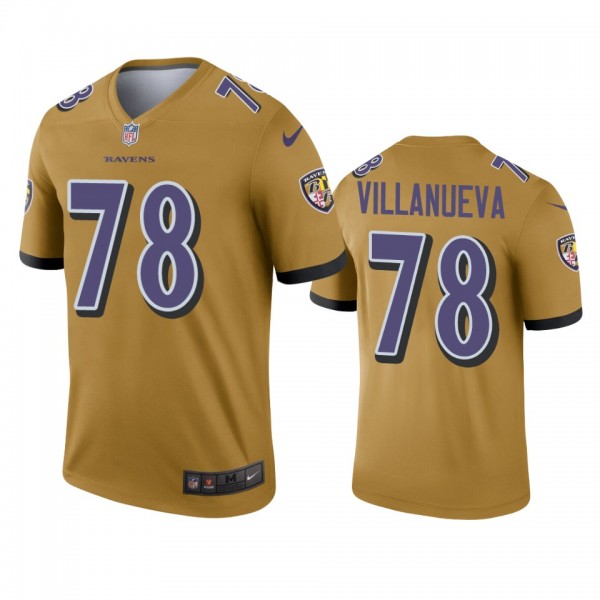 Baltimore Ravens Alejandro Villanueva Gold Inverte...