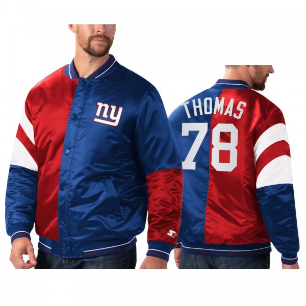 New York Giants Andrew Thomas Royal Red Split Lead...