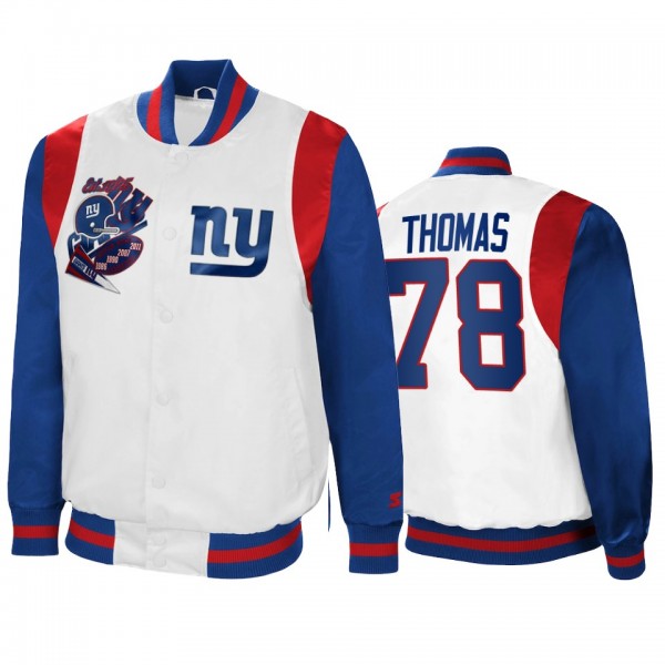 New York Giants Andrew Thomas White Royal Retro Th...