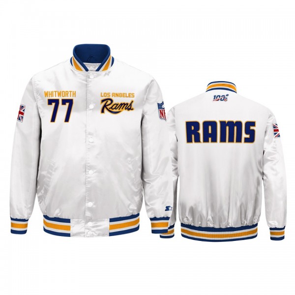 Los Angeles Rams Andrew Whitworth White 2019 NFL L...