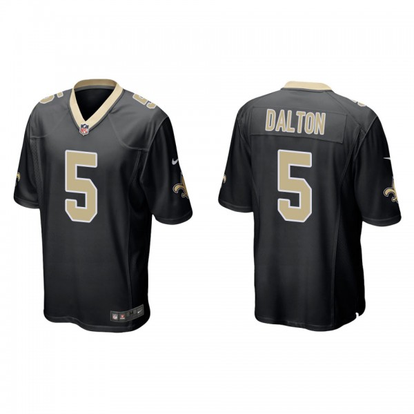 Men's New Orleans Saints Andy Dalton Black Game Je...