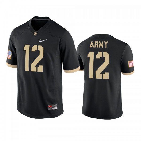 Army Black Knights #12 Black College Football Game Jersey
