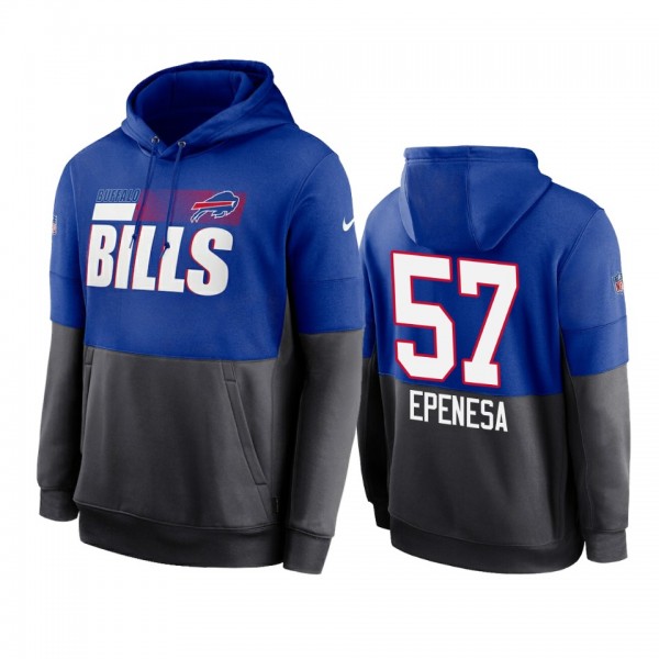 Buffalo Bills AJ Epenesa Royal Charcoal Sideline I...