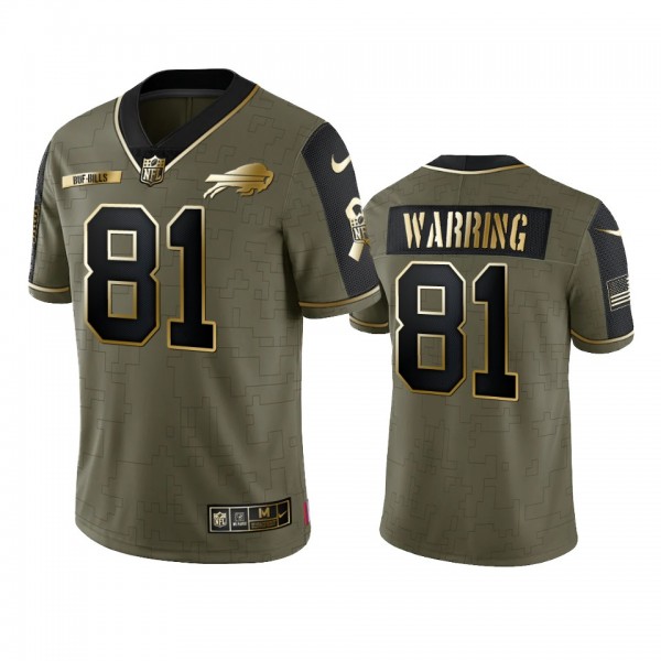 Buffalo Bills Kahale Warring Olive Gold 2021 Salute To Service Limited Jersey