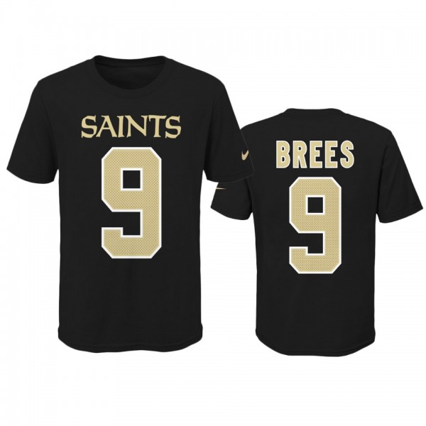 Saints #9 Drew Brees Black Player Pride T-Shirt - ...