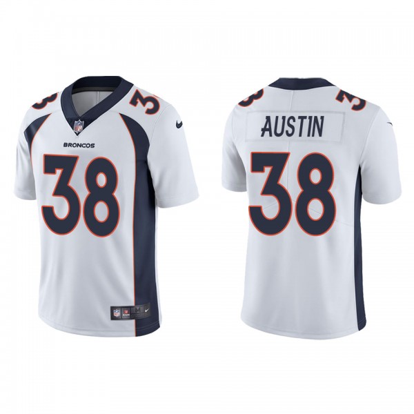 Men's Denver Broncos Blessuan Austin White Vapor L...