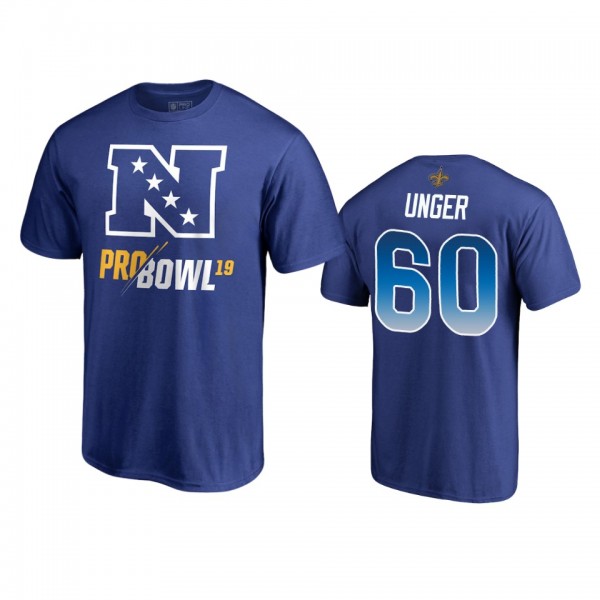 New Orleans Saints #60 Max Unger 2019 Pro Bowl Nike T-Shirt - Men's