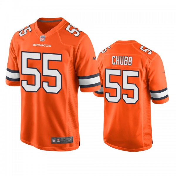 Denver Broncos Bradley Chubb Orange Alternate Game...