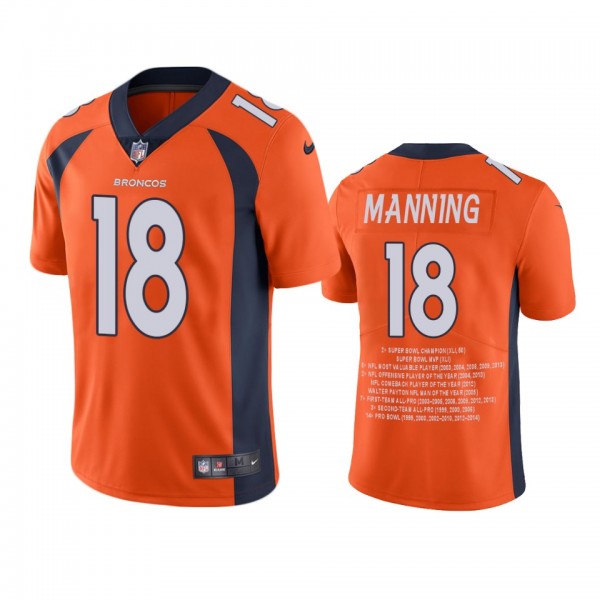 Denver Broncos Peyton Manning Orange Career Highli...
