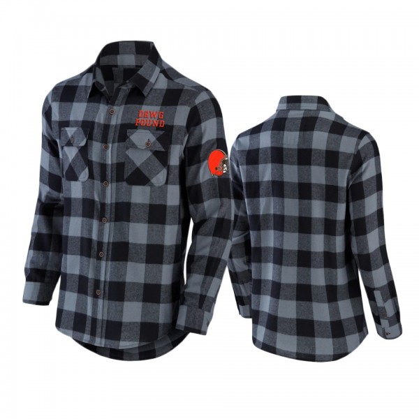 Cleveland Browns Black NFL x Darius Rucker Flannel Button-Up Shirt