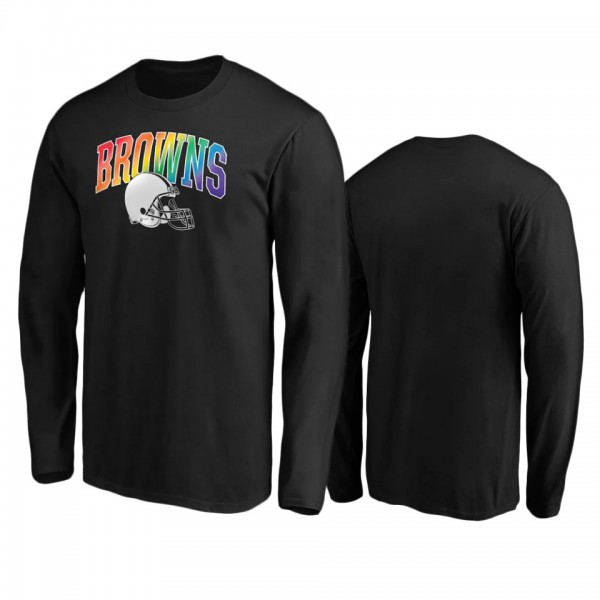 Cleveland Browns Black Pride Logo Long Sleeve T-Sh...