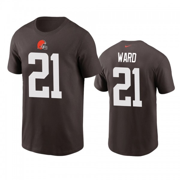 Men's Cleveland Browns Denzel Ward Brown Name Numb...