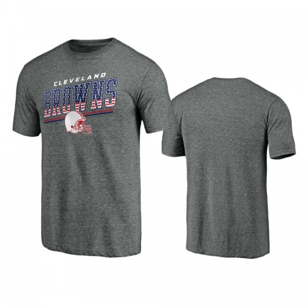 Cleveland Browns Gray Team Freedom Tri-Blend T-Shi...