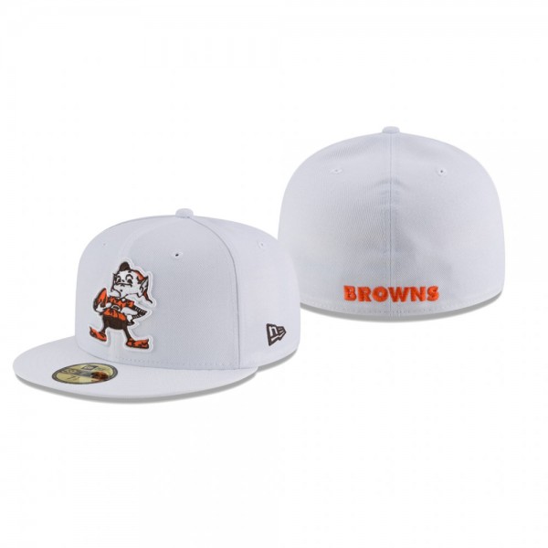 Cleveland Browns White Omaha Throwback Logo 59FIFT...