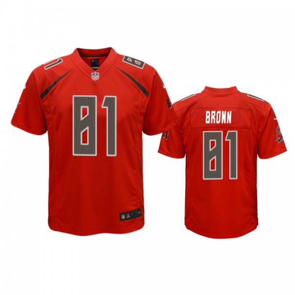 Tampa Bay Buccaneers Antonio Brown Red Color Rush Game Jersey