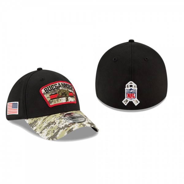 Tampa Bay Buccaneers Black Camo 2021 Salute To Service 39THIRTY Flex Hat