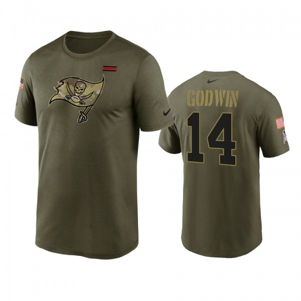 Tampa Bay Buccaneers Chris Godwin Olive 2021 Salute To Service T-Shirt