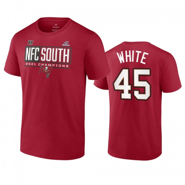 Tampa Bay Buccaneers Devin White Red 2021 NFC South Division Champions Blocked Favorite T-Shirt