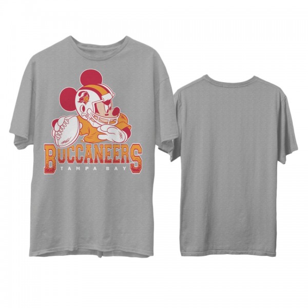 Men's Buccaneers Junk Food Disney Mickey QB Heathered Gray T-Shirt