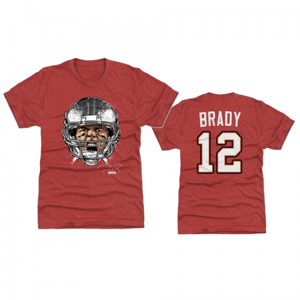 Men's Tampa Bay Buccaneers Tom Brady Tri Red Longest Touchdown Pass T-Shirt