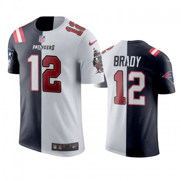 Tampa Bay Buccaneers Tom Brady Navy White Split T-...