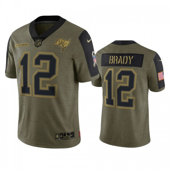 Tampa Bay Buccaneers Tom Brady Olive 2021 Salute T...