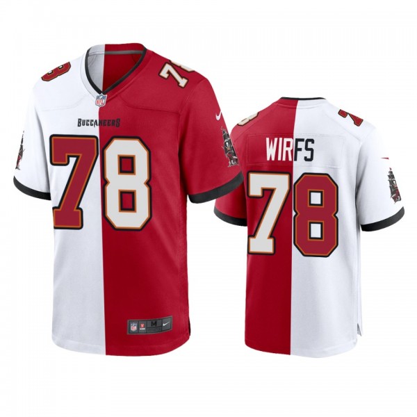 Tampa Bay Buccaneers Tristan Wirfs Red White Split Two Tone Game Jersey