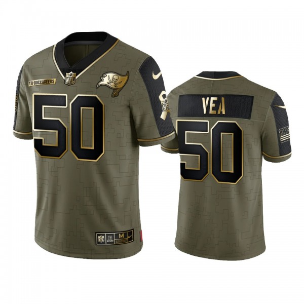 Tampa Bay Buccaneers Vita Vea Olive Gold 2021 Salute To Service Limited Jersey