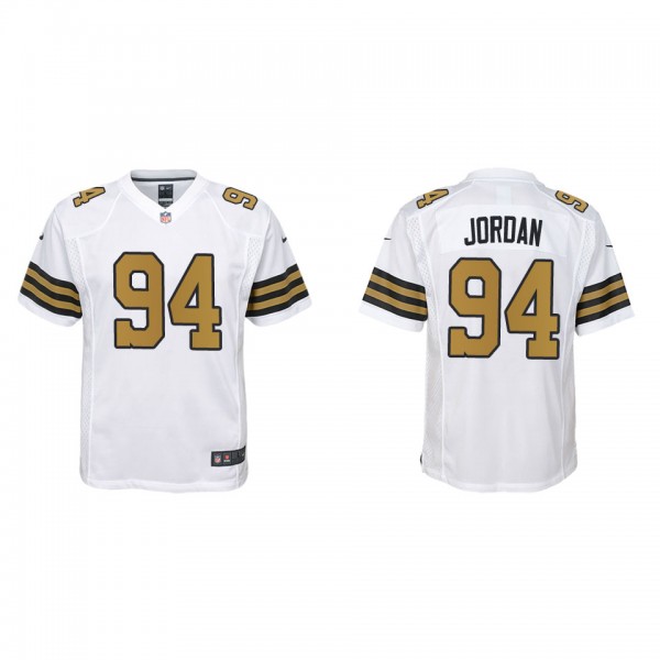 Youth Cameron Jordan New Orleans Saints White Alte...