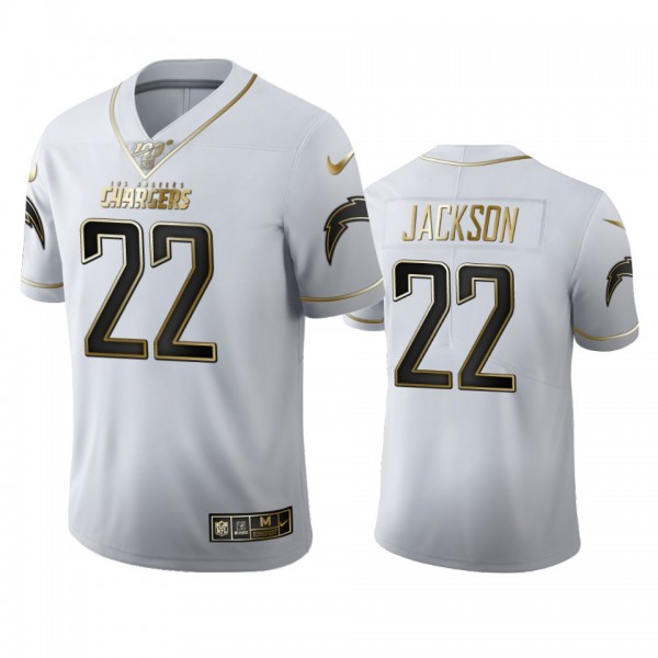Justin Jackson Chargers White 100th Season Golden Edition Jersey