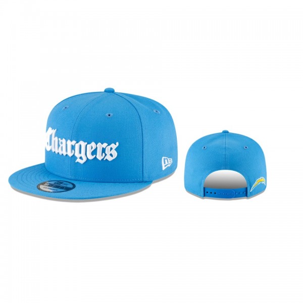 Los Angeles Chargers Powder Blue Gothic Script 9FIFTY Hat