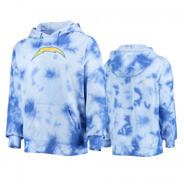 Los Angeles Chargers Powder Blue Tie-Dye Pullover ...