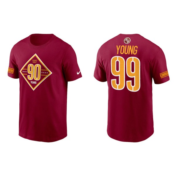 Chase Young Commanders Burgundy 90th Anniversary T...