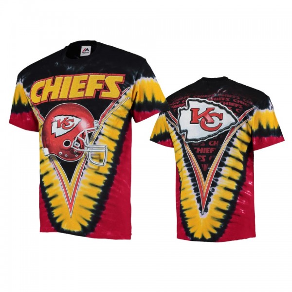 Kansas City Chiefs Black Tie-Dye V T-Shirt