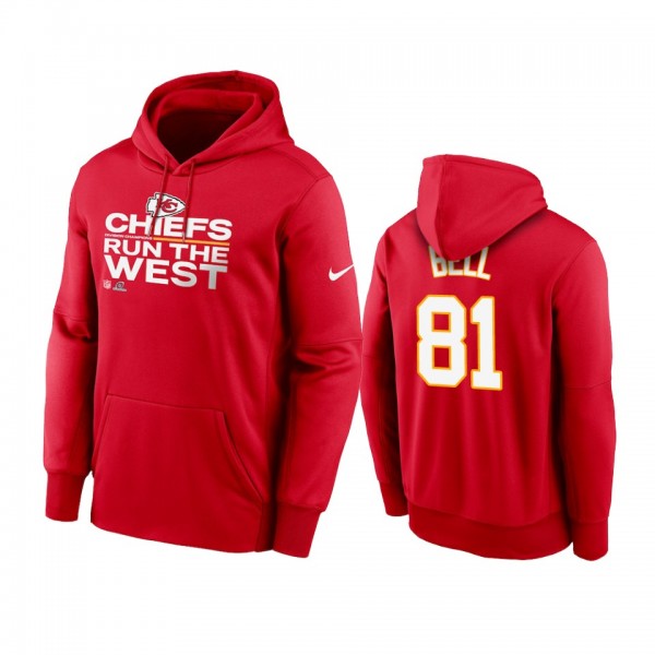 Kansas City Chiefs Blake Bell Red 2021 AFC West Division Champions Trophy Hoodie