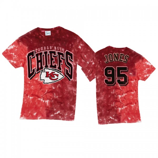 Kansas City Chiefs Chris Jones Red Tri Dye Vintage...