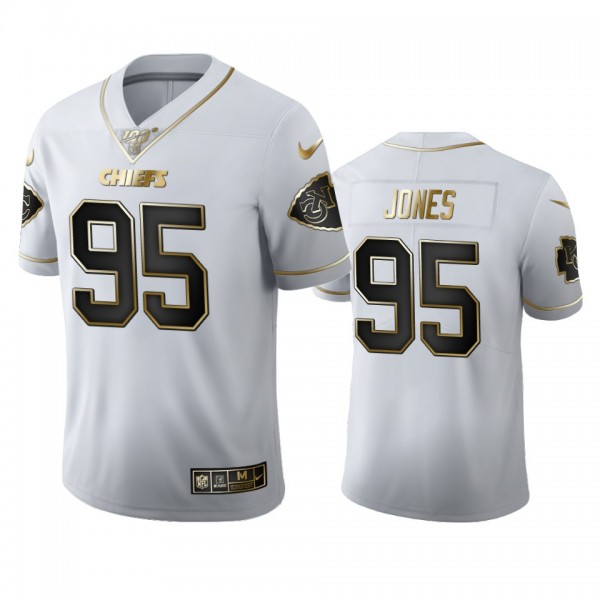 Chris Jones Chiefs White 100th Season Golden Editi...